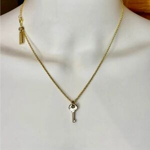 Coach Dainty Gold Key Pendant 18k/.925 Necklace